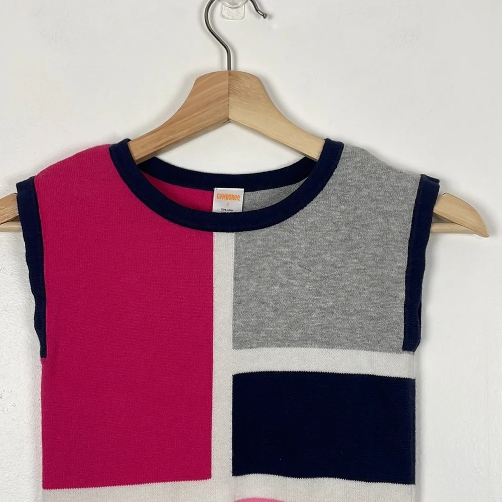 Gymboree Girl's multicolor patch design sleeveless sweater dress Size 7